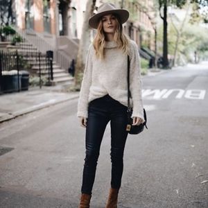 Free People Alpaca blue gray Turtleneck Sweater